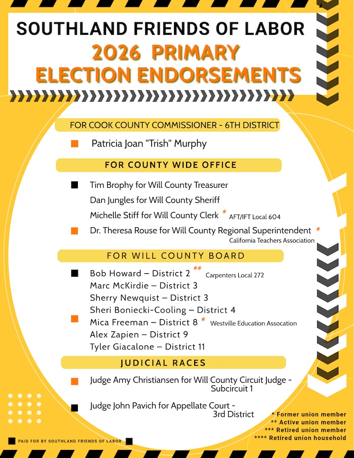 Southland Friends fo Labor 2026 primary endorsements